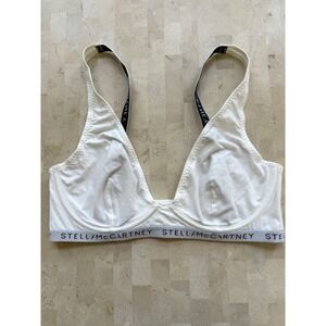 Stella McCartney Chatting Underwire Bra Logo White Designer Lingerie Sz 34C